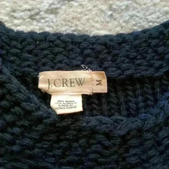 J.Crew Women's Black Wool Blend Knit Sweater M - Picture 6 of 11